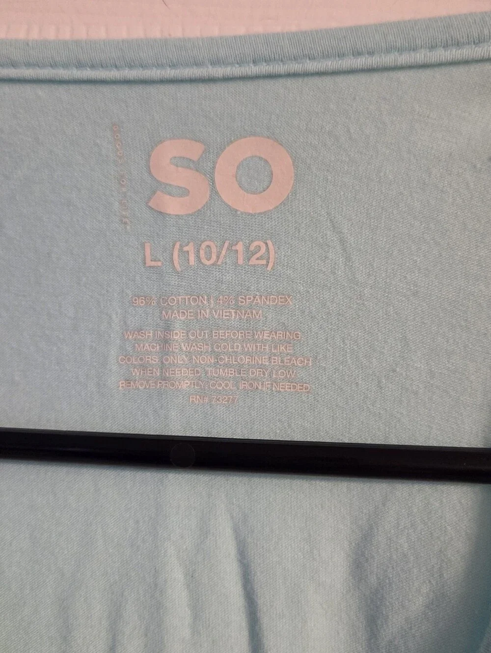 SO Girls Light Blue Cotton Spandex Basic Tank Top Size Large 10/12